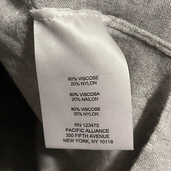 Jones New York Signature Gray Turtleneck with Striped Sleeves - Picture 7 of 11